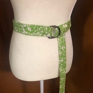 J Crew Green floral belt